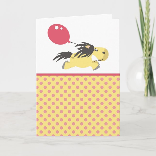 Carte de voeux Pony et Balloon (Devant)