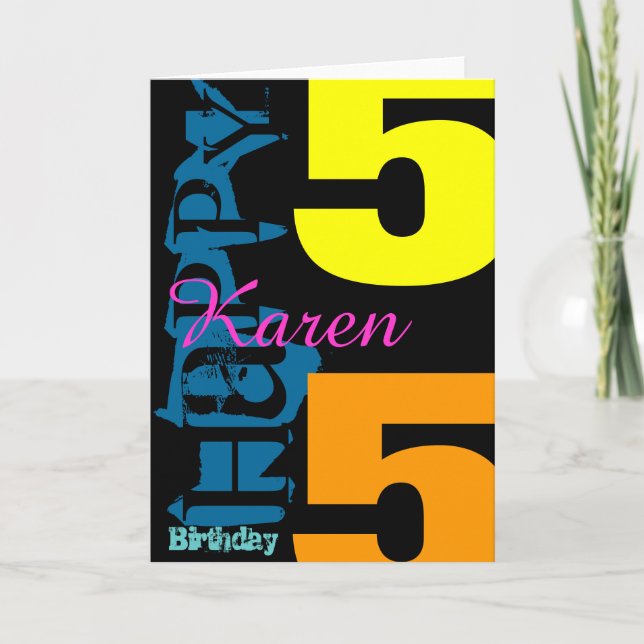 Carte de voeux POP 55e anniversaire personnalisée (Devant)