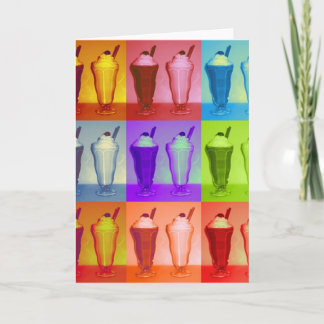 Carte de voeux Pop Art Milkshakes