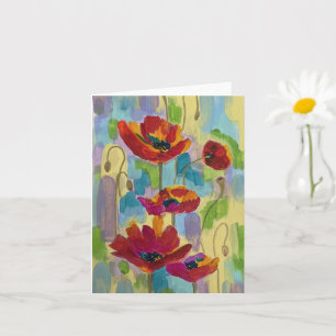 Carte de vœux poppy abstraite pliée