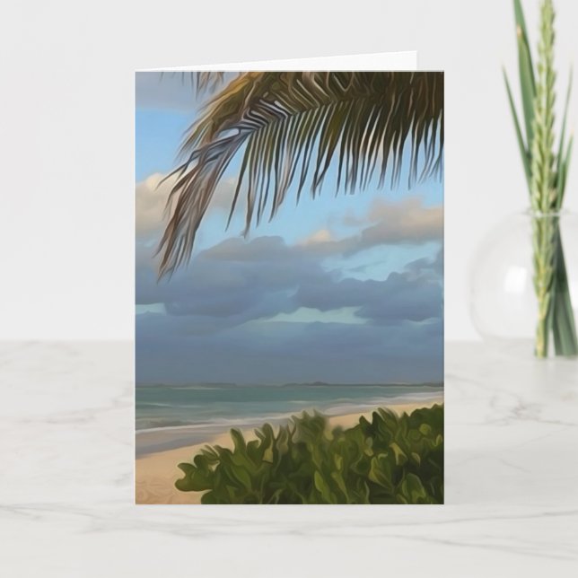 Carte de voeux Porto Rico Palm Beach Art numérique (Devant)