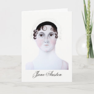 Carte de vœux portrait aquarelle de Jane Austen