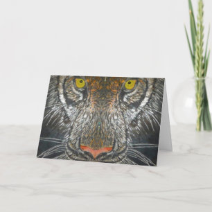 Carte de voeux - Portrait de chat sauvage