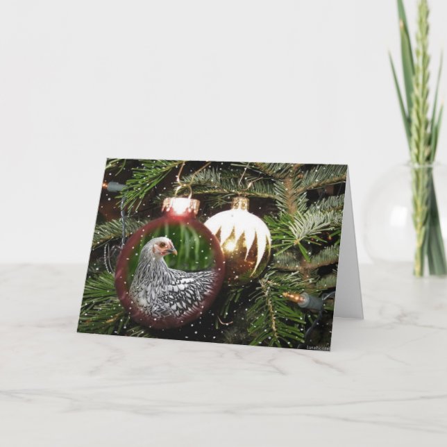 Carte de voeux Poulet Joyeux Vacances (Devant)
