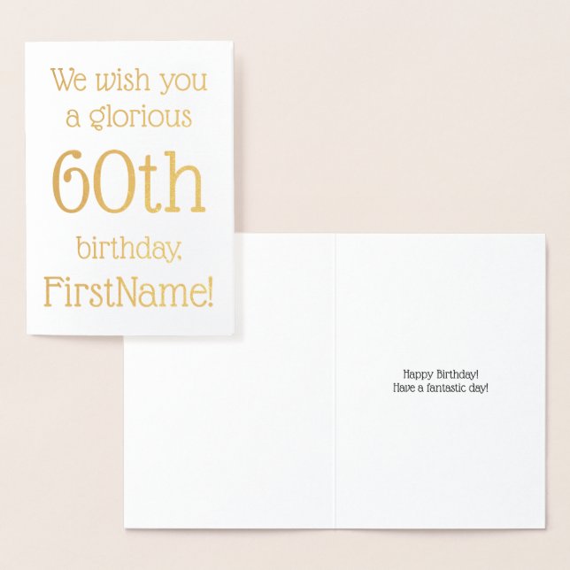 Carte de voeux pour 60e anniversaire customisée Go (Affichage)