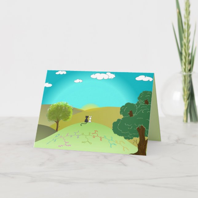 Carte de voeux pour acides aminés "AMIS" - texte p (Devant)