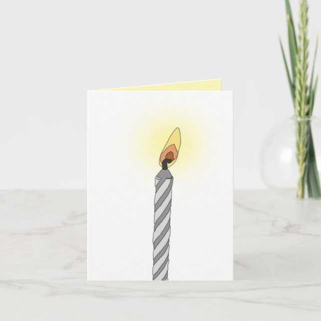 Carte de voeux pour anniversaire "bougie unique" (Devant)