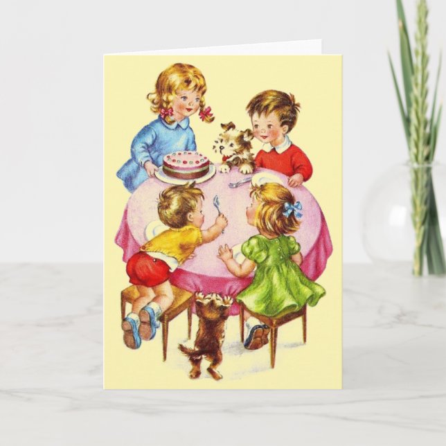 Carte de voeux pour anniversaire vintage (Devant)
