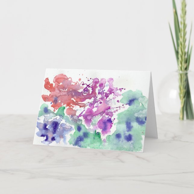 Carte de voeux pour aquarelle de fleurs (Devant)