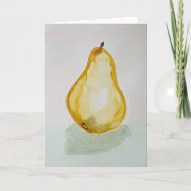 Carte de voeux pour aquarelle de poire (Devant)