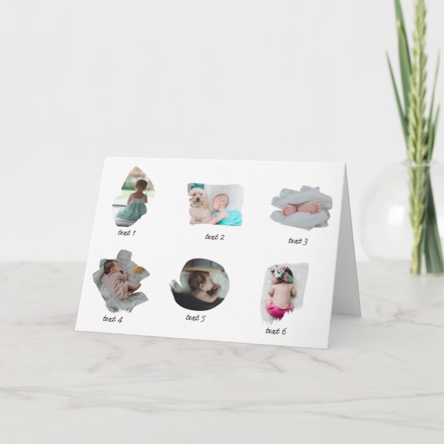 Carte de voeux pour bébé moderne Photos Collage (Devant)