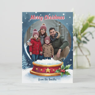 Carte de vœux pour boule à neige de Noël