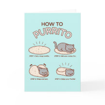 Carte de voeux pour chat amusant : COMMENT PURRITO