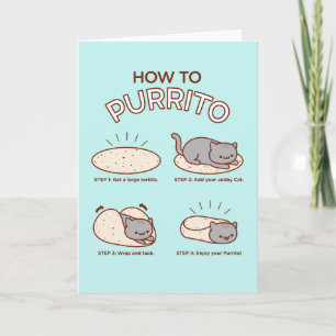 Carte de voeux pour chat amusant : COMMENT PURRITO