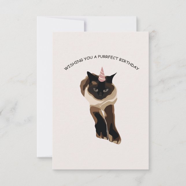 Carte de voeux pour chat anniversaire (Devant)