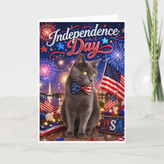 Carte de vœux pour chat pour la fête de l'indépend