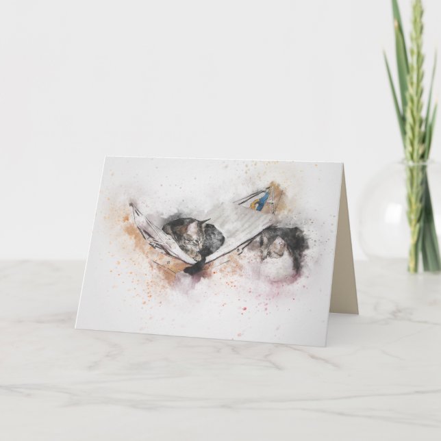 carte de voeux pour chats relaxants (Devant)