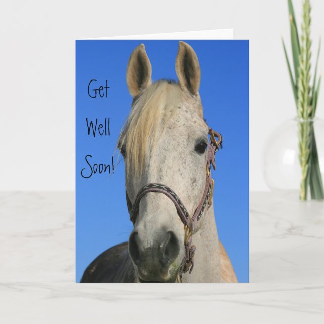 Carte de voeux pour cheval Get Well Bientôt (Devant)