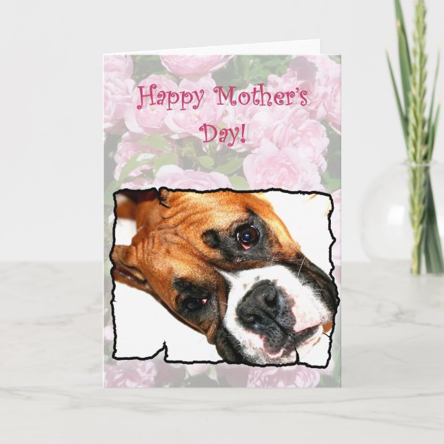 Carte de voeux pour chien de boxer de la fête des  (Devant)