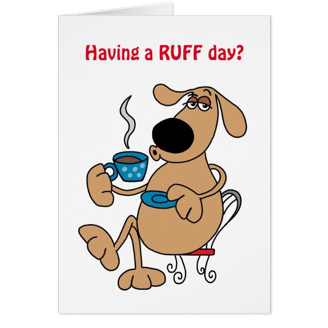 Carte de voeux pour chien de café (Devant)