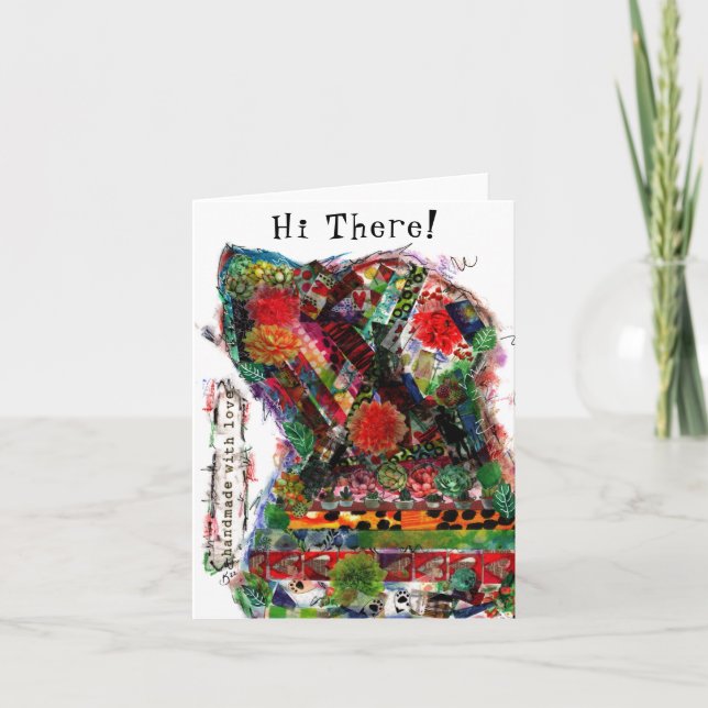 Carte de voeux pour chien de pop art multimédia co (Devant)