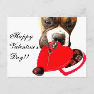 Carte de voeux pour chien de Valentine's Day Boxer