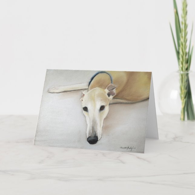 Carte de voeux pour chien "Tan Greyhond" (Devant)