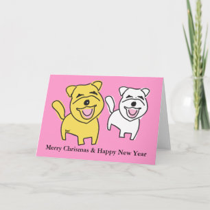 Carte de voeux pour chiens souriants