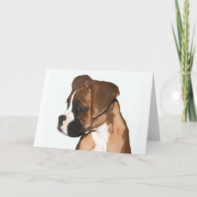 Carte de voeux pour chiot boxer féminin (Devant)