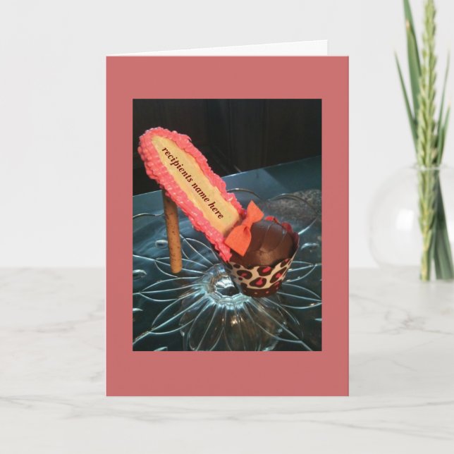 Carte de voeux pour cupcake haut talon (Devant)