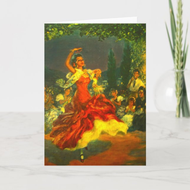 Carte de voeux pour danseur de flamenco (Devant)