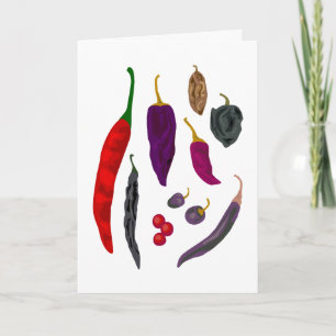 Carte de voeux pour épices de poivrons chauds
