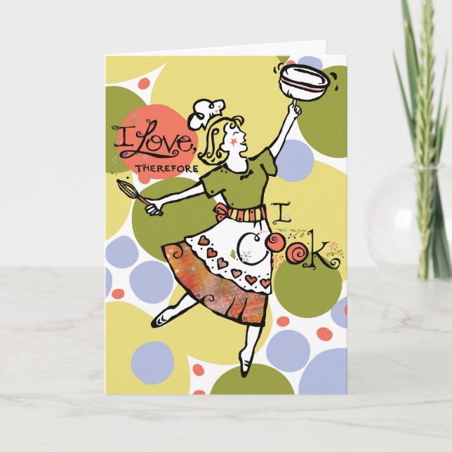 Carte de vœux pour femme qui aime cuisiner ! (Devant)