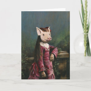 Carte de voeux pour fille de Piglet victorienne