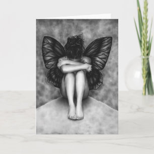 Carte de voeux pour fille papillon triste