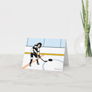 Carte de voeux pour filles de hockey sur glace