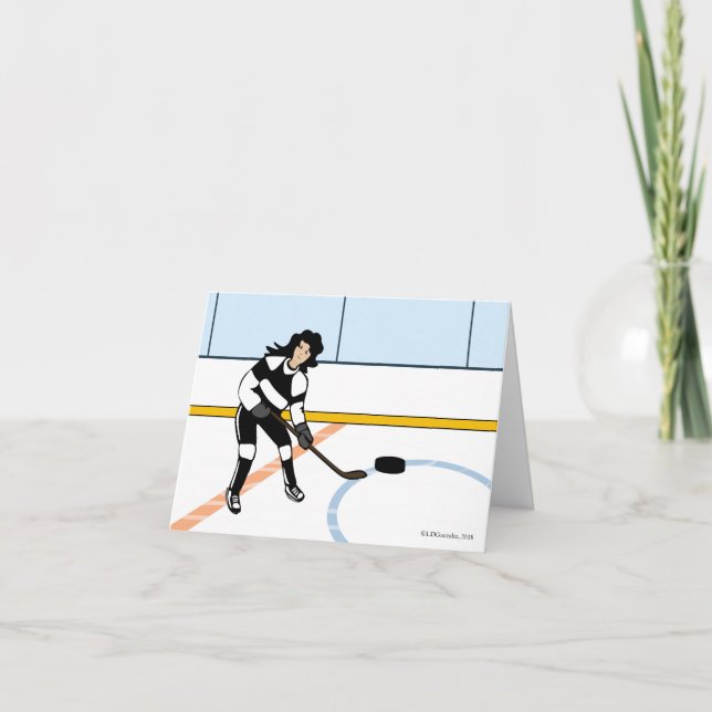 Carte de voeux pour filles de hockey sur glace (Devant)