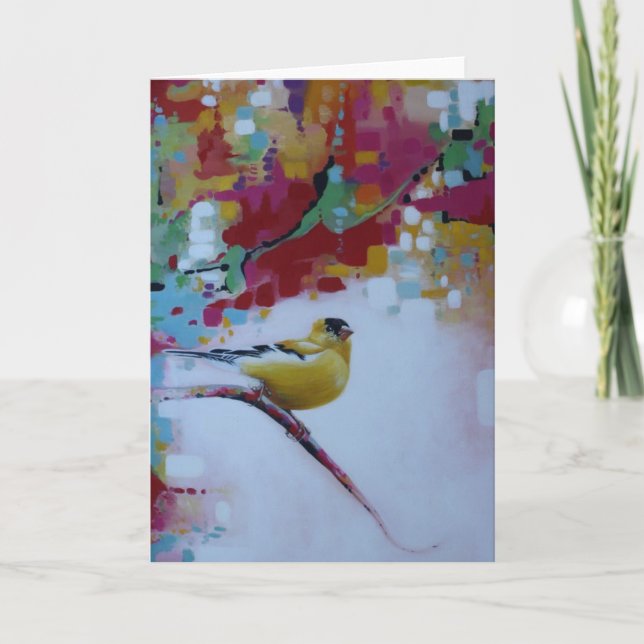 Carte de voeux pour finch jaune (Devant)