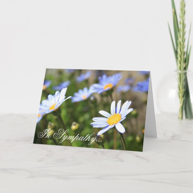 Carte de voeux pour fleur Margurite en Sympathy Bl (Devant)