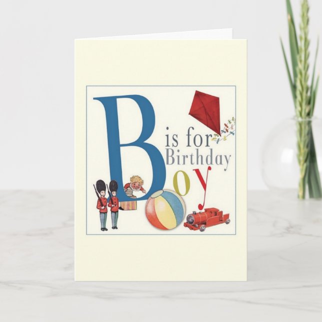 Carte de voeux pour garçon d'anniversaire vintage (Devant)