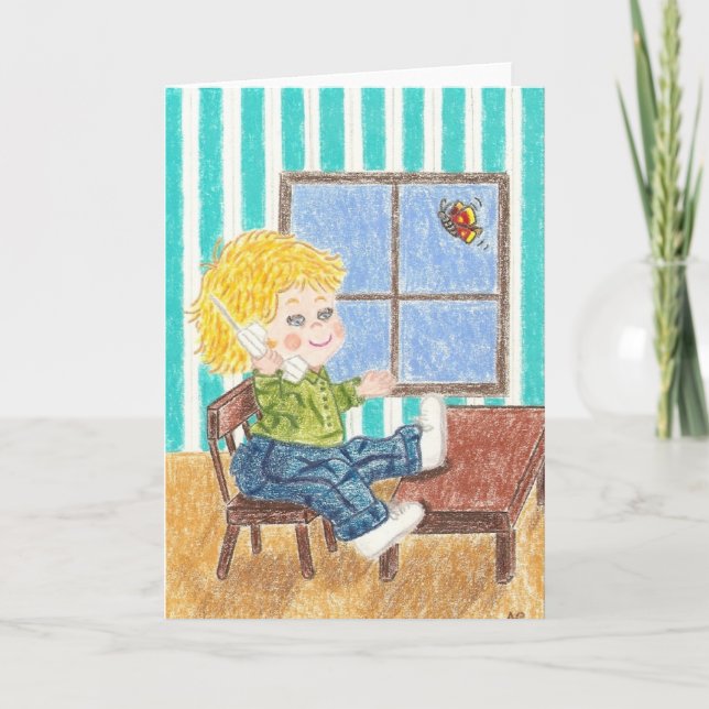 Carte de voeux pour garçon de téléphone (Devant)