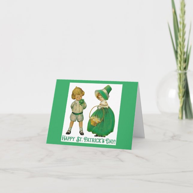 Carte de vœux pour garçon et fille irlandais (Devant)