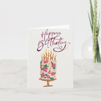 Carte de vœux pour gâteau d'anniversaire In Bloom