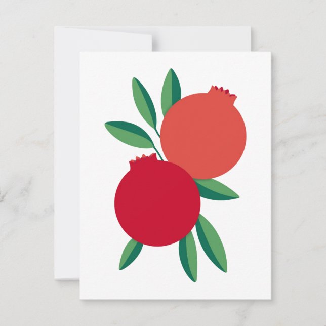 Carte de voeux pour grenade Rosh Hashana (plat) (Devant)