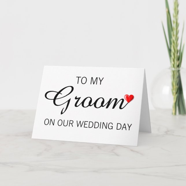 Carte de voeux pour Groom le jour du mariage (Devant)