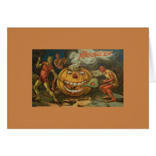 Carte de voeux pour Halloween Devils Victorian