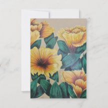 Carte de voeux pour hibiscus jaune