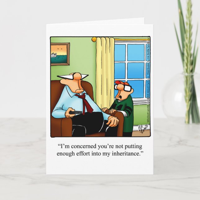 Carte de voeux pour Humour de Fêtes des pères amus (Devant)