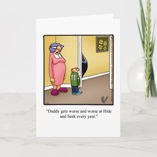 Carte de voeux pour Humour de Fêtes des pères amus (Devant)