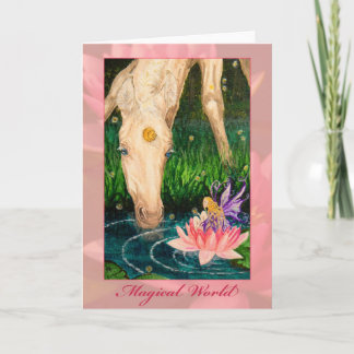 Carte de voeux pour Imaginaire fée et licorne magi